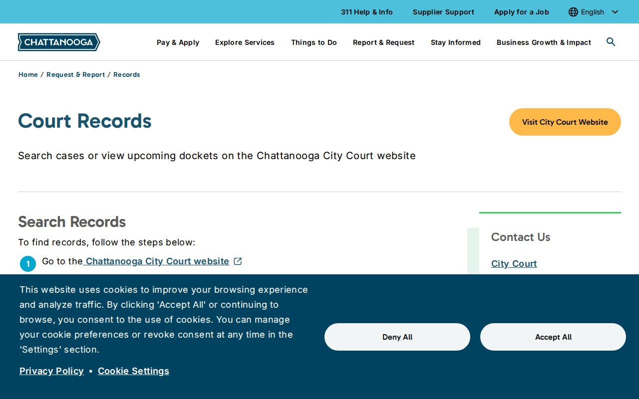 Hamilton County residents directory Chattanooga City Court search controls