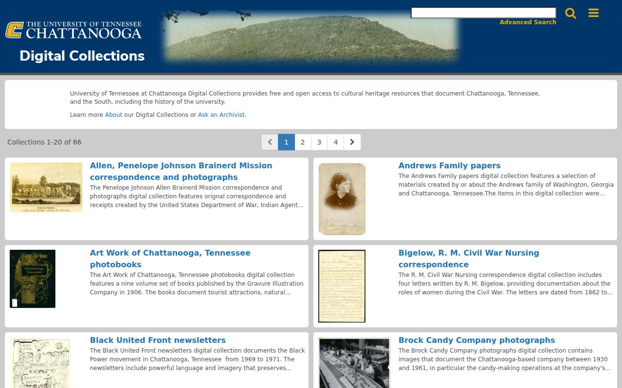 Hamilton County city directory historical material in UTC digital collections